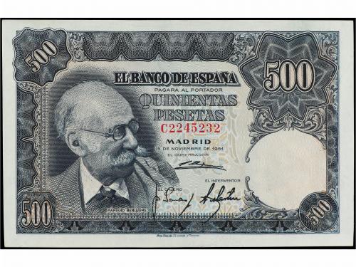 ESTADO ESPAÑOL. 500 Pesetas. 15 Noviembre 1951. Benlliure. S