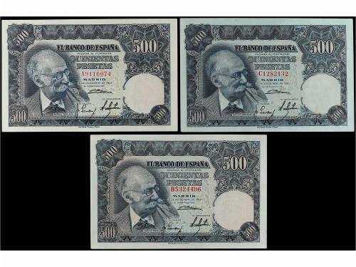 ESTADO ESPAÑOL. Lote 3 billetes 500 Pesetas. 15 Noviembre 19