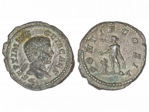 IMPERIO ROMANO. Denario. Acuñada el 209 d.C. GETA. Anv.: P. 