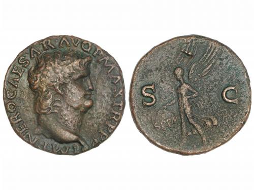 IMPERIO ROMANO. As. Acuñada el 54-55 d.C. NERÓN. Anv.: IMP. 