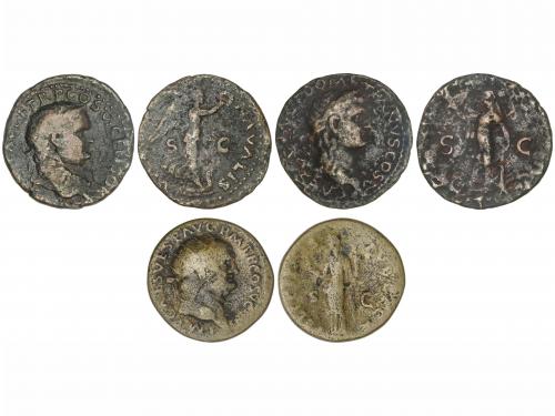 IMPERIO ROMANO. Lote 3 monedas Dupondio y As (2). VESPASIANO