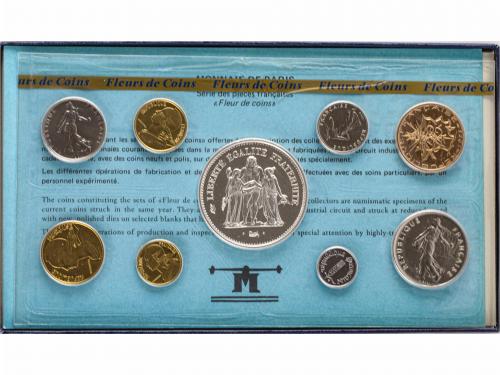 FRANCIA. Lote 2 Series 9 monedas 1 Céntimo a 50 Francos. 197