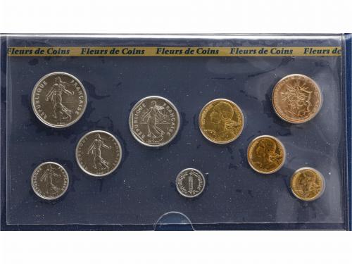 FRANCIA. Lote 2 series 10 y 9 monedas 1 Céntimo a 50 y 10 Fr