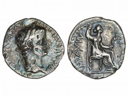 IMPERIO ROMANO. Denario. Acuñada el 14-37 d.C. TIBERIO. LUGD