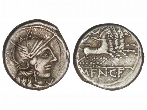 REPÚBLICA ROMANA. Denario. 123 a.C. FANNIA-1. Marcius Fanniu