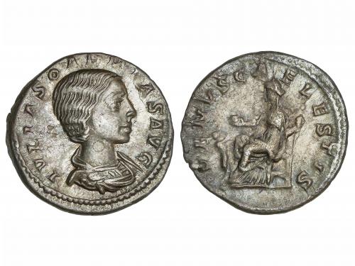 IMPERIO ROMANO. Denario. Acuñada el 222 d.C. JULIA SOAEMIAS.