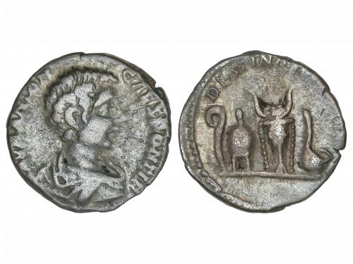 IMPERIO ROMANO. Denario. Acuñada el 196-198 d.C. CARACALLA. 