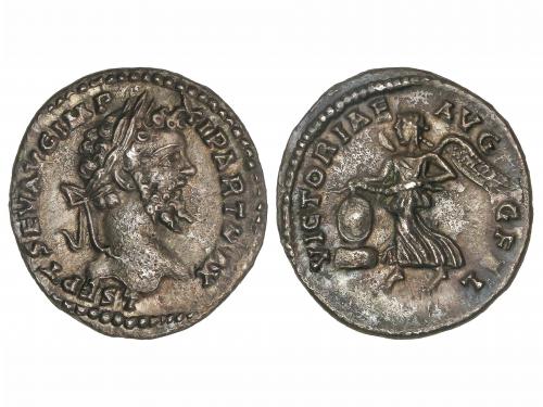 IMPERIO ROMANO. Denario. Acuñada el 198-200 d.C. SEPTIMIO SE