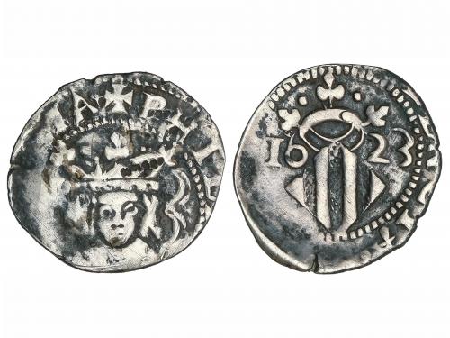 FELIPE IV. Divuité. 1623. VALENCIA. 1,47 grs. Sin valor en a