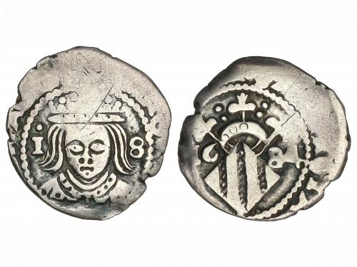 CARLOS II. Divuité. 1684. VALENCIA. 1,65 grs. Con valor 1-8 