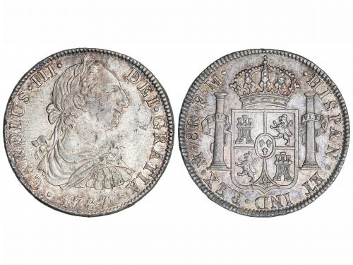 CARLOS III. 8 Reales. 1787. MÉXICO. F.M. 26,93 grs. Pátina y