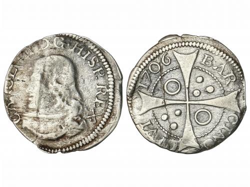 CARLOS III Pretendiente. Croat. 1706. BARCELONA. 1,91 grs. A