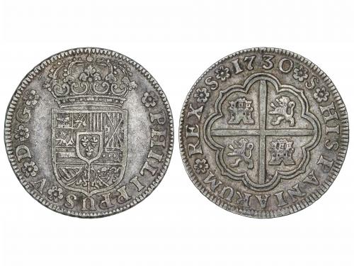 FELIPE V. 2 Reales. 1730. SEVILLA. 6,08 grs. Sin indicacion 