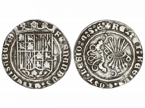 REYES CATÓLICOS. Real. TOLEDO. Anv.: + - Escudo - T . Rev.: 