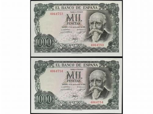 ESTADO ESPAÑOL. Lote 2 billetes 1.000 Pesetas. 17 Septiembre