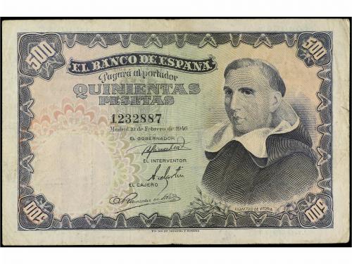ESTADO ESPAÑOL. 500 Pesetas. 19 Febrero 1946. Francisco de V