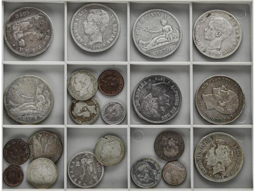 LOTES CENTENARIO. Lote 21 monedas 1 Céntimo a 5 Pesetas. 186