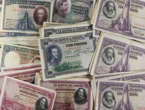 GUERRA CIVIL, ZONA REPUBLICANA. Lote 373 billetes 25 (164), 