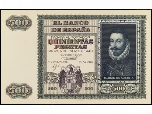 ESTADO ESPAÑOL. Prueba del anverso 500 Pesetas. 9 Enero 1940