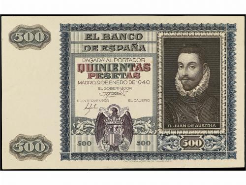 ESTADO ESPAÑOL. Prueba del anverso 500 Pesetas. 9 Enero 1940