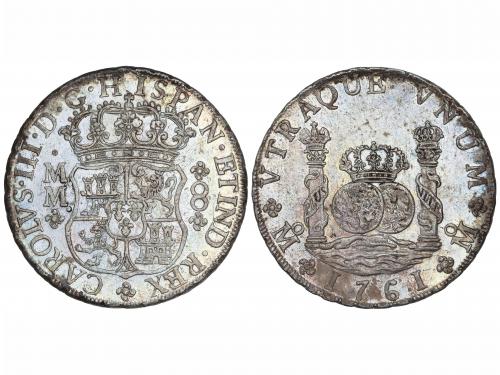 CARLOS III. 8 Reales. 1761. MÉXICO. M.M. 26,91 grs. Columnar