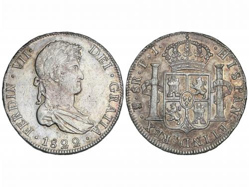 FERNANDO VII. 8 Reales. 1822. POTOSÍ. P.J. 27 grs. Acuñación