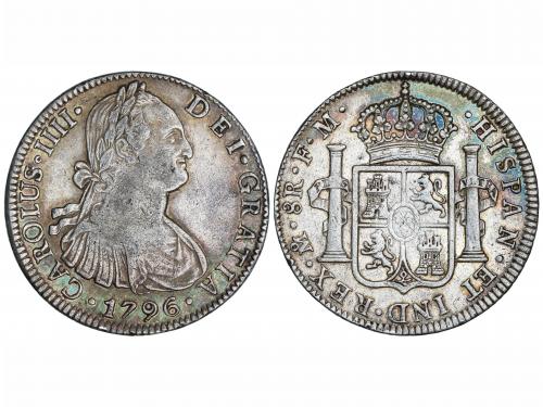CARLOS IV. 8 Reales. 1796. MÉXICO. F.M. 27 grs. Pátina irreg