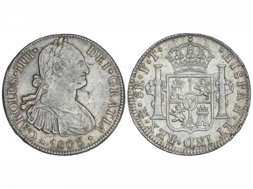 CARLOS IV. 8 Reales. 1803. MÉXICO. F.T. 26,91 grs. (Rayitas 