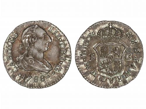 CARLOS III. 1/2 Real. 1788. SEVILLA. C. 1,45 grs. (Dos rayit
