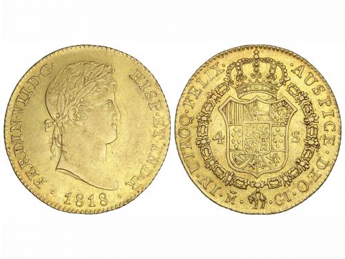 FERNANDO VII. 4 Escudos. 1818. MADRID. G.J. 13,51 grs. Brill