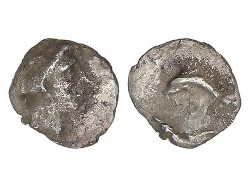 MONEDAS HISPÁNICAS. Tartemorion. EMPORITON. Anv.: Cabeza de 