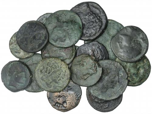 MONEDAS HISPÁNICAS. Lote 20 monedas Semis y As. AE. La mayor