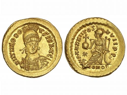IMPERIO ROMANO. Sólido. Acuñada el 408-450 d.C. TEODOSIO II.
