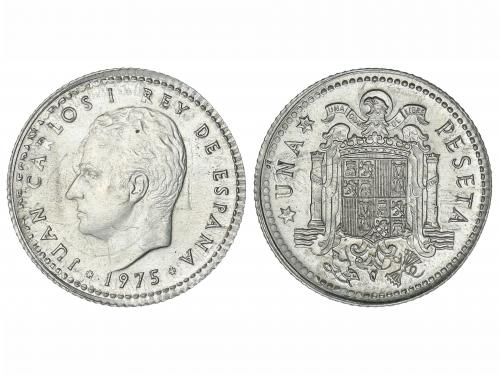 JUAN CARLOS I. 1 Peseta. 1975 (*19-78). 0,96 grs. Al. ERROR: