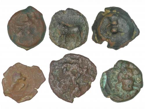 MONEDAS HISPÁNICAS. Lote 6 monedas 1/8 Calco. EBUSUS (IBIZA)