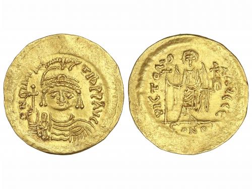 MONEDAS BIZANTINAS. Sólido. (582-602 d.C.). MAURICIO TIBERIO