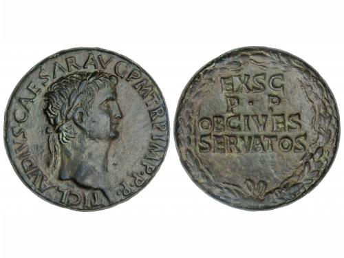 IMPERIO ROMANO. Sestercio. Acuñada el 41 d.C. CLAUDIO. Anv.: