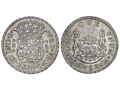 FERNANDO VI. 2 Reales. 1753. MÉXICO. M. 6,70 grs. Columnario