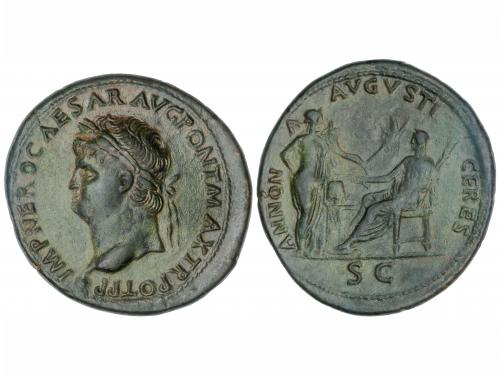 IMPERIO ROMANO. Sestercio. Acuñada el 49-68 d.C. NERÓN. Anv.