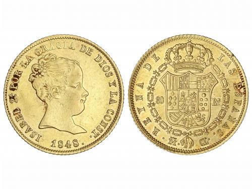 ISABEL II. 80 Reales. 1848. MADRID. C.L. 6,74 grs. (Pequeñas