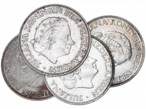 HOLANDA. Lote 4 monedas 2-1/2 Gulden. 1963. AR. ESCASAS. KM-