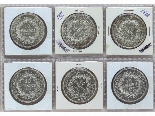 FRANCIA. Lote 6 monedas 10 Francos. 1965 a 1972. AR. 1965, 1