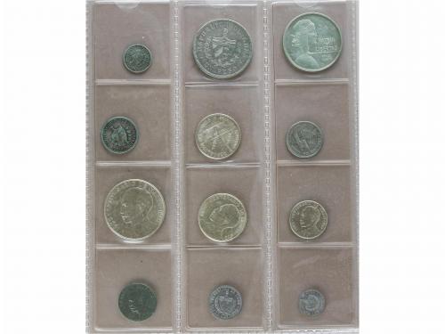CUBA. Lote 12 monedas 1 Centavo a 1 Peso. 1915 a 1963. AR (9