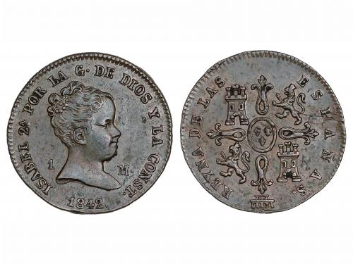 ISABEL II. 1 Maravedí. 1842. SEGOVIA. 1,01 grs. AC-35. EBC. 