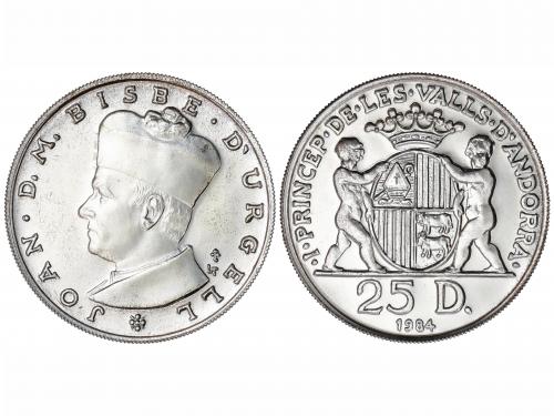 ANDORRA. 25 Diners. 1984. JOAN D.M. BISBE D´URGELL. 20,22 gr