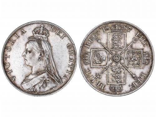 GRAN BRETAÑA. Doble Florín. 1887. VICTORIA. 22,62 grs. AR. (