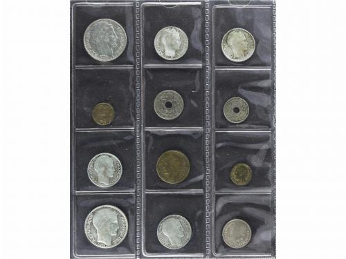 FRANCIA. Lote 172 monedas. 1824 a 1982. AR, AE, Cuni, Al, Al