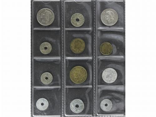 FRANCIA. Lote 172 monedas. 1824 a 1982. AR, AE, Cuni, Al, Al