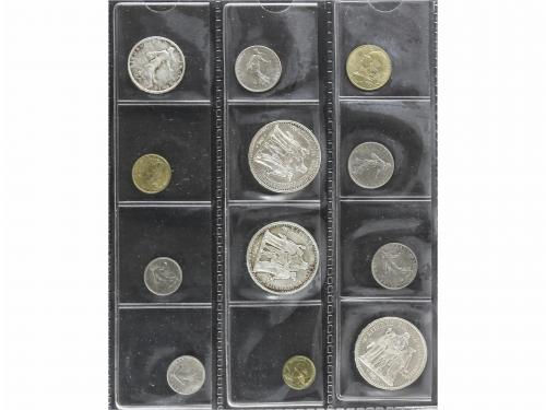 FRANCIA. Lote 172 monedas. 1824 a 1982. AR, AE, Cuni, Al, Al