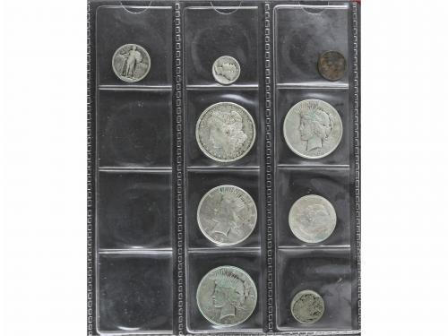 ESTADOS UNIDOS. Lote 72 monedas 1 Centavo a 1 Dólar. 1851 a 